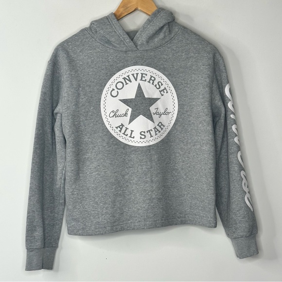 Converse Other - 🔴 SOLD Converse Hoodie Gray Graphic Crew Neck